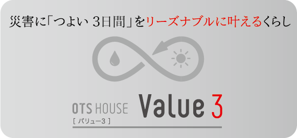 災害に「つよい」を重視する方へ OTS HOUSE Value